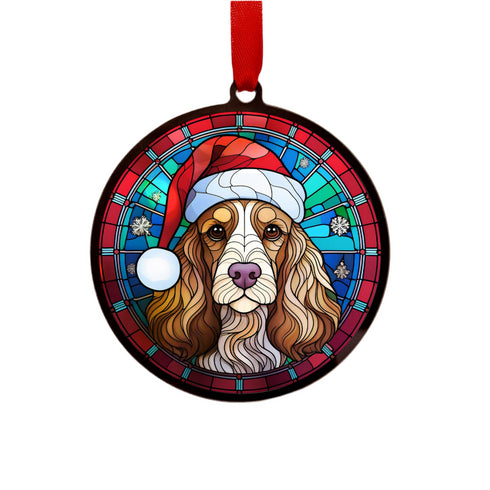Cocker Spaniel in Santa Hat Suncatcher Decoration - CLEARANCE